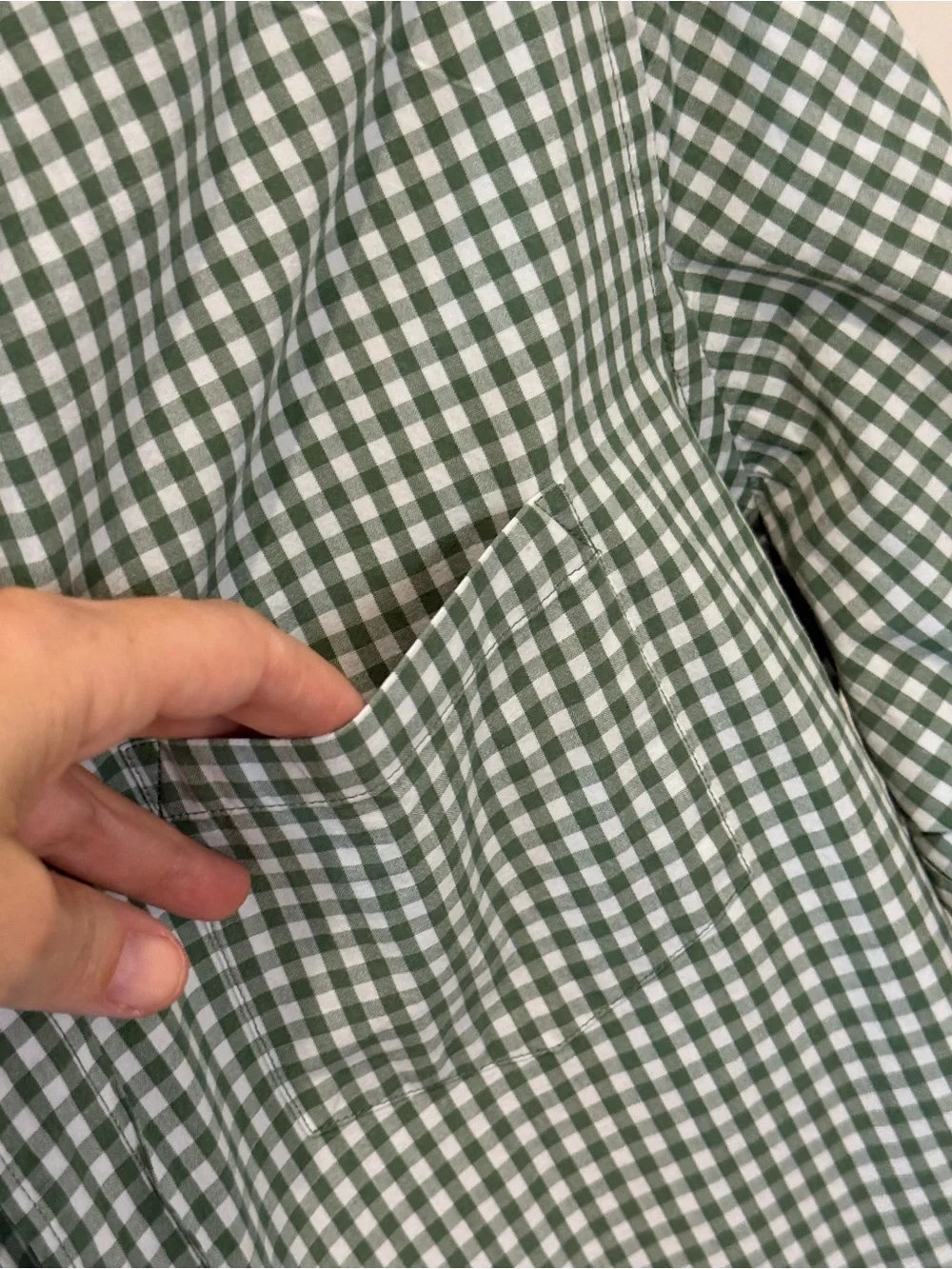 J.Crew Classic Flex Washed Men’s Medium Green Gingham Button-Down Shirt
